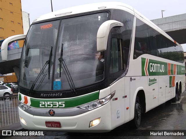 Empresa Gontijo de Transportes 21535 na cidade de Belo Horizonte, Minas Gerais, Brasil, por Hariel Bernades. ID da foto: 11069689.