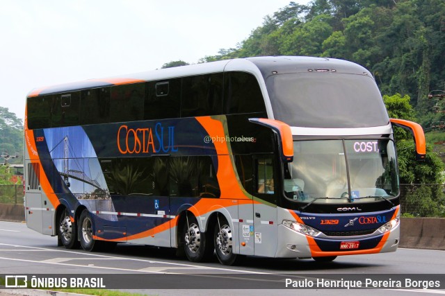 Costa Sul Turismo 1329 na cidade de Piraí, Rio de Janeiro, Brasil, por Paulo Henrique Pereira Borges. ID da foto: 11071827.