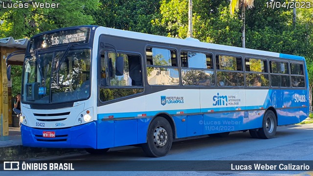 Transol Transportes Coletivos 50422 na cidade de Florianópolis, Santa Catarina, Brasil, por Lucas Weber Calizario. Número da foto: #11070005.
