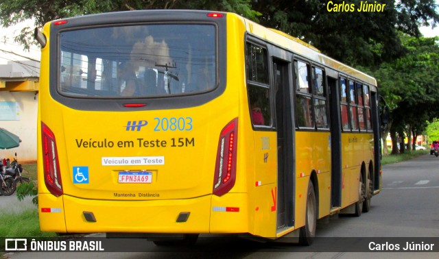 HP Transportes Coletivos 20803 na cidade de Aparecida de Goiânia, Goiás, Brasil, por Carlos Júnior. Número da foto: #11071845.