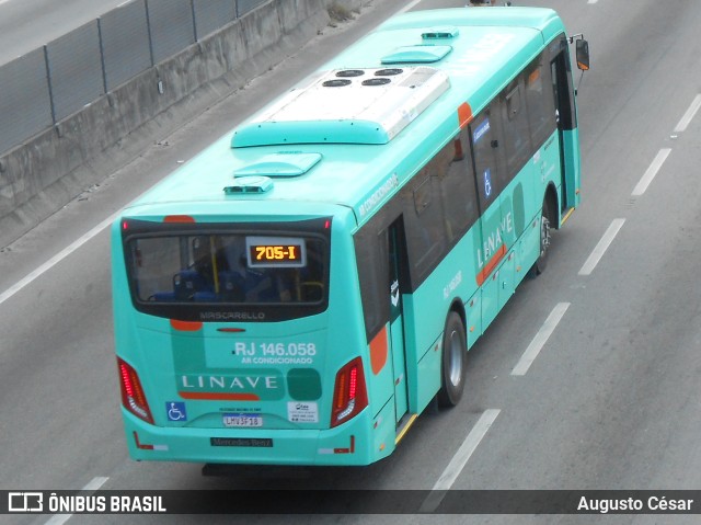 Linave Transportes RJ 146.058 na cidade de Nova Iguaçu, Rio de Janeiro, Brasil, por Augusto César. ID da foto: 11069912.