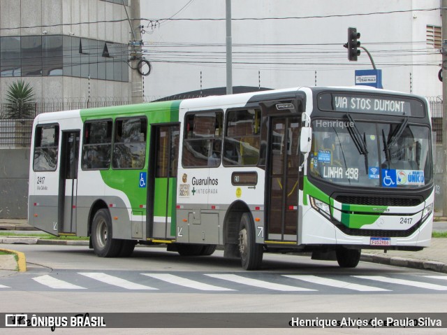 Empresa de Ônibus Vila Galvão 2417 na cidade de Guarulhos, São Paulo, Brasil, por Henrique Alves de Paula Silva. ID da foto: 11074676.