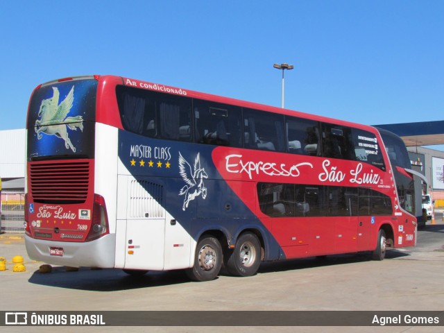 Expresso São Luiz 7680 na cidade de Goiânia, Goiás, Brasil, por Agnel Gomes. ID da foto: 11072668.