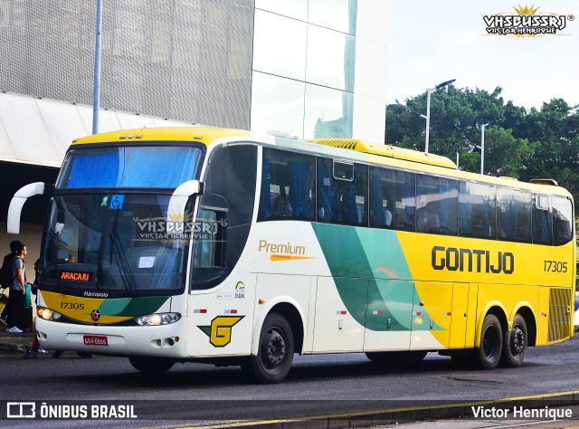 Empresa Gontijo de Transportes 17305 na cidade de Rio de Janeiro, Rio de Janeiro, Brasil, por Victor Henrique. ID da foto: 11074463.