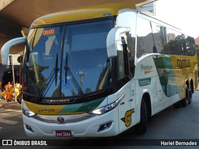 Empresa Gontijo de Transportes 19455 na cidade de Belo Horizonte, Minas Gerais, Brasil, por Hariel Bernades. ID da foto: 11074774.