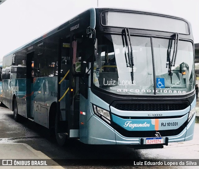 Auto Ônibus Fagundes RJ 101.031 na cidade de Niterói, Rio de Janeiro, Brasil, por Luiz Eduardo Lopes da Silva. ID da foto: 11075201.