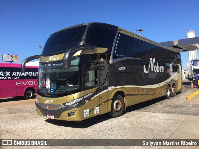 Nobre Transporte Turismo 2202 na cidade de Goiânia, Goiás, Brasil, por Sullyvan Martins Ribeiro. ID da foto: 11076968.