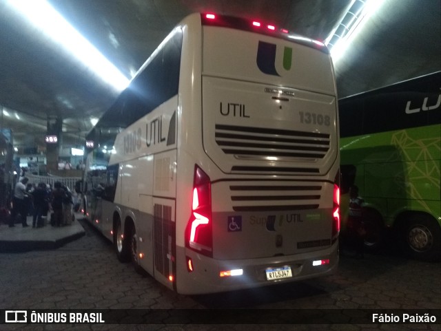 UTIL - União Transporte Interestadual de Luxo 13108 na cidade de Uberlândia, Minas Gerais, Brasil, por Fábio Paixão. ID da foto: 11076689.