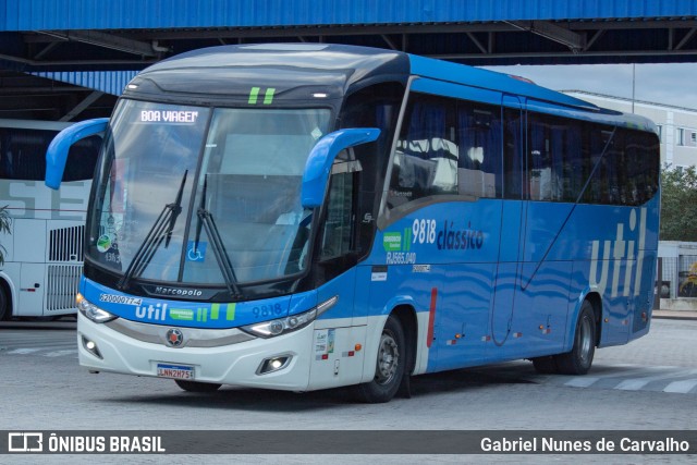 UTIL - União Transporte Interestadual de Luxo 9818 na cidade de Resende, Rio de Janeiro, Brasil, por Gabriel Nunes de Carvalho. ID da foto: 11075335.