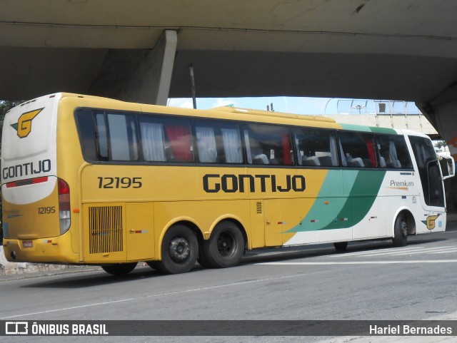 Empresa Gontijo de Transportes 12195 na cidade de Belo Horizonte, Minas Gerais, Brasil, por Hariel Bernades. ID da foto: 11008466.