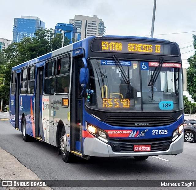 BBTT - Benfica Barueri Transporte e Turismo 27.625 na cidade de Barueri, São Paulo, Brasil, por Matheus Zaghi. ID da foto: 11007883.