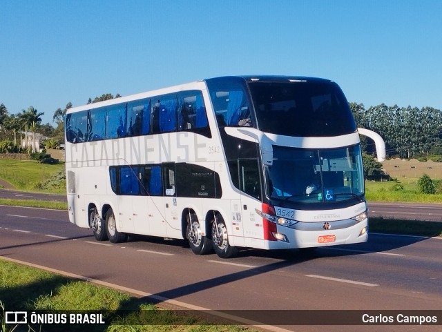 Auto Viação Catarinense 3542 na cidade de Cascavel, Paraná, Brasil, por Carlos Campos. ID da foto: 11007048.