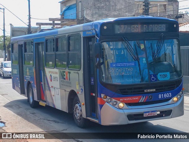 Next Mobilidade - ABC Sistema de Transporte 81.603 na cidade de Ribeirão Pires, São Paulo, Brasil, por Fabrício Portella Matos. ID da foto: 11008463.