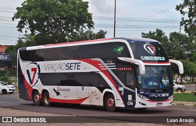 Viação Sete 034 na cidade de Teresina, Piauí, Brasil, por Luan Araujo. ID da foto: 11080079.