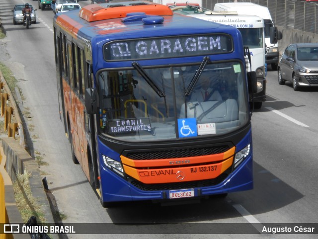 Evanil Transportes e Turismo RJ 132.137 na cidade de Nova Iguaçu, Rio de Janeiro, Brasil, por Augusto César. Número da foto: #11078570.