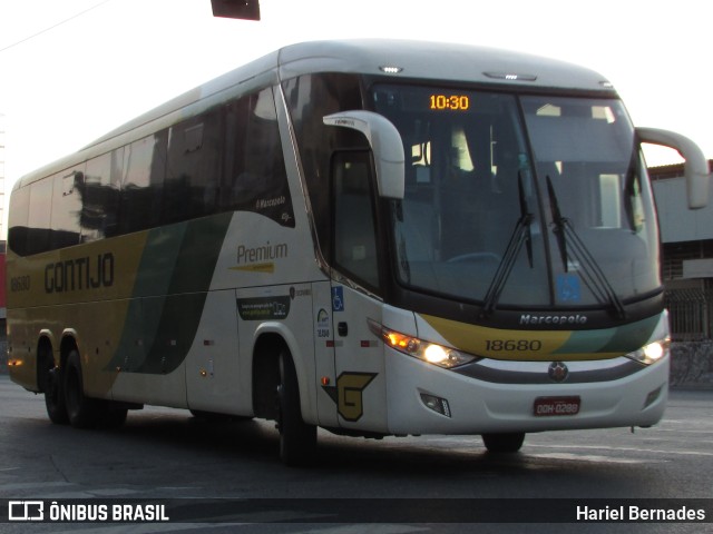 Empresa Gontijo de Transportes 18680 na cidade de Belo Horizonte, Minas Gerais, Brasil, por Hariel Bernades. ID da foto: 11078027.