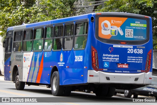 Auto Viação Urubupungá 20.638 na cidade de São Paulo, São Paulo, Brasil, por Lucas Sousa. ID da foto: 11079320.