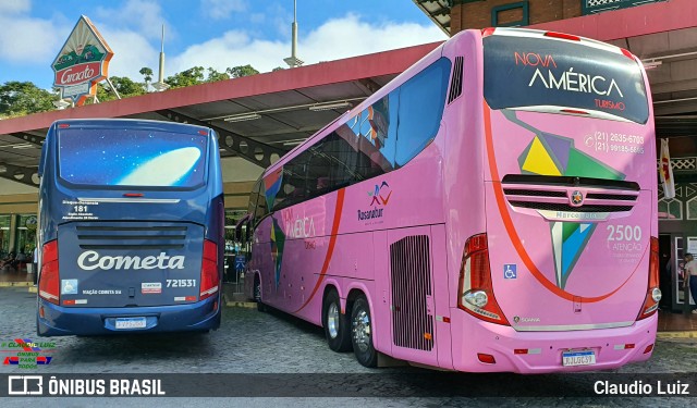 Nova América Turismo 2500 na cidade de Juiz de Fora, Minas Gerais, Brasil, por Claudio Luiz. Número da foto: #11010024.