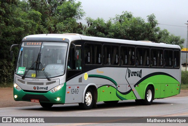 Turin Transportes 1340 na cidade de Congonhas, Minas Gerais, Brasil, por Matheus Henrique. ID da foto: 11010723.