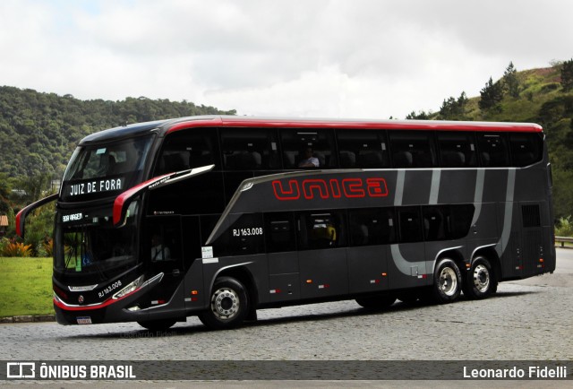 Transportes Única Petrópolis RJ 163.008 na cidade de Juiz de Fora, Minas Gerais, Brasil, por Leonardo Fidelli. ID da foto: 11009056.