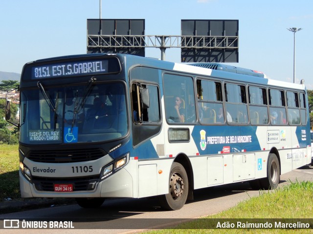 Auto Omnibus Floramar 11105 na cidade de Belo Horizonte, Minas Gerais, Brasil, por Adão Raimundo Marcelino. Número da foto: #11012626.