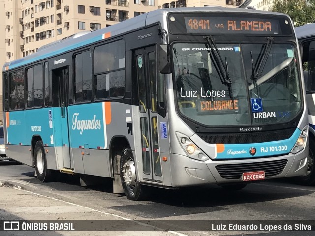 Auto Ônibus Fagundes RJ 101.330 na cidade de Niterói, Rio de Janeiro, Brasil, por Luiz Eduardo Lopes da Silva. ID da foto: 11014354.