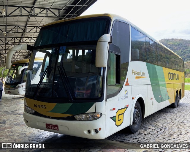 Empresa Gontijo de Transportes 14495 na cidade de Leopoldina, Minas Gerais, Brasil, por GABRIEL GONCALVES. Número da foto: #11016157.