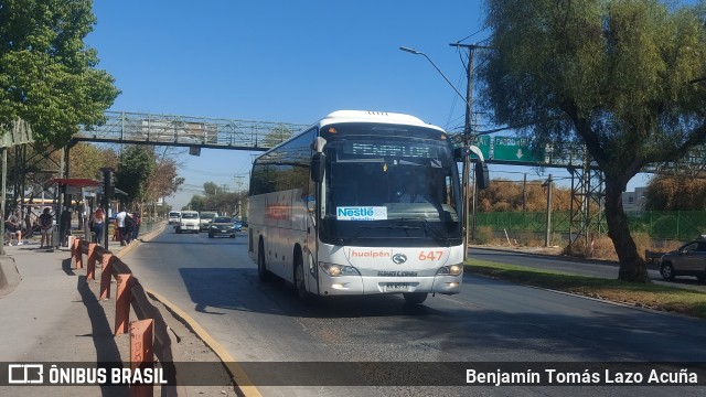 Buses Hualpén 647 na cidade de Maipú, Santiago, Metropolitana de Santiago, Chile, por Benjamín Tomás Lazo Acuña. Número da foto: #11013568.