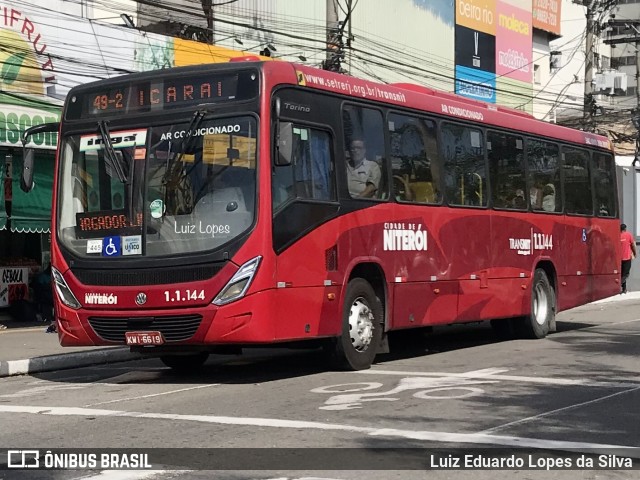 Auto Lotação Ingá 1.1.144 na cidade de Niterói, Rio de Janeiro, Brasil, por Luiz Eduardo Lopes da Silva. ID da foto: 11013476.