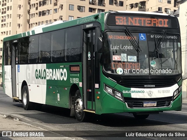 Viação Galo Branco RJ 181.051 na cidade de Niterói, Rio de Janeiro, Brasil, por Luiz Eduardo Lopes da Silva. Número da foto: #11014344.