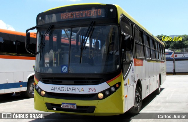 Viação Araguarina 3196 na cidade de Goiânia, Goiás, Brasil, por Carlos Júnior. ID da foto: 11015603.