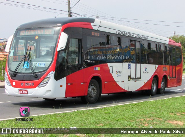 Itajaí Transportes Coletivos 2058 na cidade de Campinas, São Paulo, Brasil, por Henrique Alves de Paula Silva. ID da foto: 11018227.