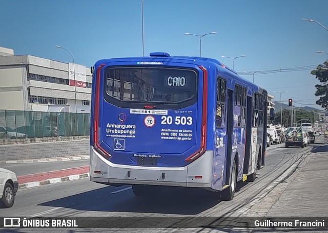 Auto Viação Urubupungá 20.503 na cidade de Santana de Parnaíba, São Paulo, Brasil, por Guilherme Francini. ID da foto: 11019077.