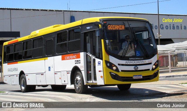 Viação Araguarina 3191 na cidade de Goiânia, Goiás, Brasil, por Carlos Júnior. ID da foto: 11017557.