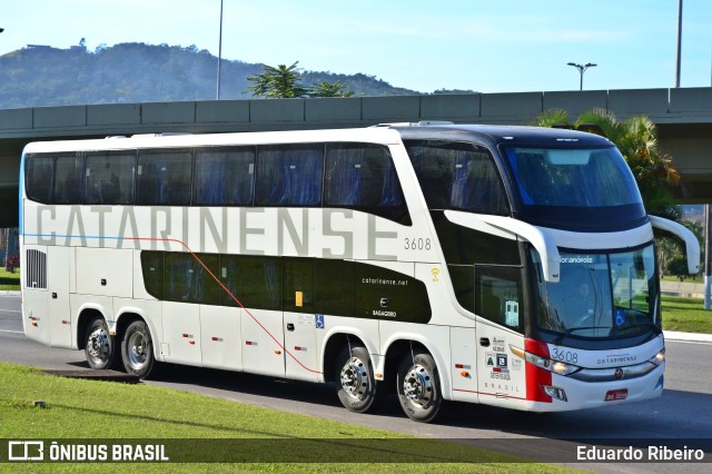 Auto Viação Catarinense 3608 na cidade de Florianópolis, Santa Catarina, Brasil, por Eduardo Ribeiro. ID da foto: 11016436.