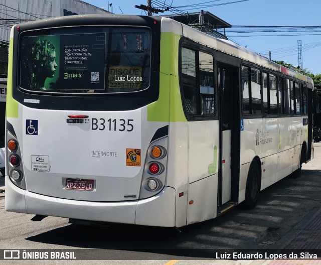 Viação VG B31135 na cidade de Rio de Janeiro, Rio de Janeiro, Brasil, por Luiz Eduardo Lopes da Silva. ID da foto: 11016504.