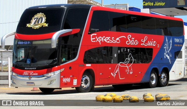 Expresso São Luiz 9090 na cidade de Goiânia, Goiás, Brasil, por Carlos Júnior. Número da foto: #11017211.