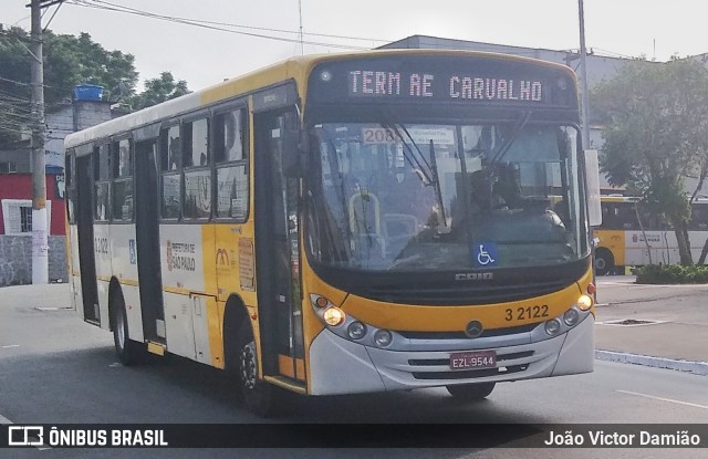 Viação Metrópole Paulista - Zona Leste 3 2122 na cidade de São Paulo, São Paulo, Brasil, por João Victor Damião. ID da foto: 11016641.