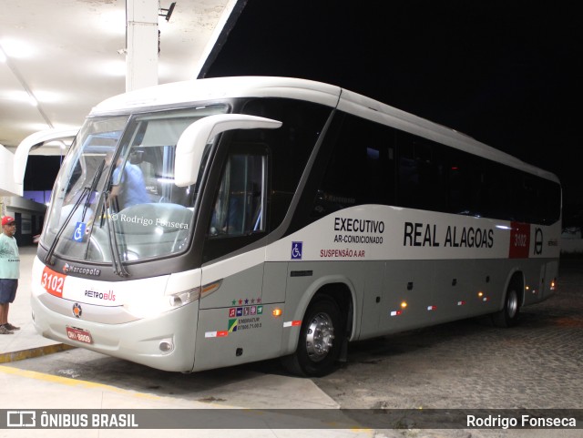 Real Alagoas de Viação 3102 na cidade de Caruaru, Pernambuco, Brasil, por Rodrigo Fonseca. Número da foto: #11020825.