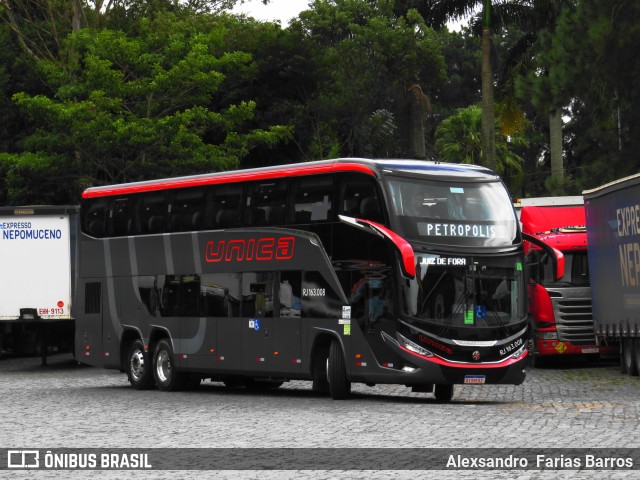 Transportes Única Petrópolis RJ 163.008 na cidade de Juiz de Fora, Minas Gerais, Brasil, por Alexsandro  Farias Barros. ID da foto: 11021555.