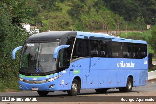 UTIL - União Transporte Interestadual de Luxo 9918 na cidade de Conselheiro Lafaiete, Minas Gerais, Brasil, por Rodrigo  Aparecido. ID da foto: 11021385.