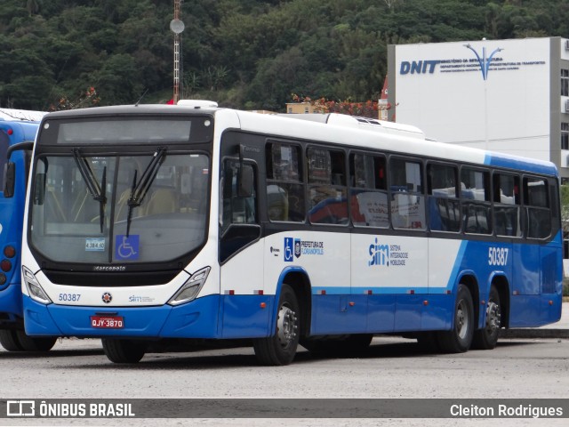 Transol Transportes Coletivos 50387 na cidade de Florianópolis, Santa Catarina, Brasil, por Cleiton Rodrigues. ID da foto: 11022726.