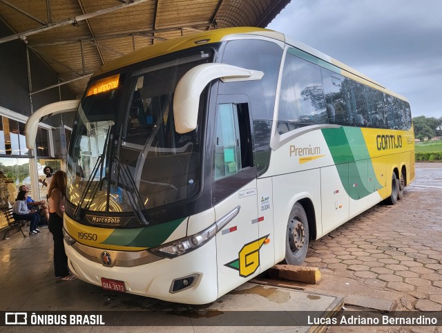 Empresa Gontijo de Transportes 19550 na cidade de Luz, Minas Gerais, Brasil, por Lucas Adriano Bernardino. ID da foto: 11021086.