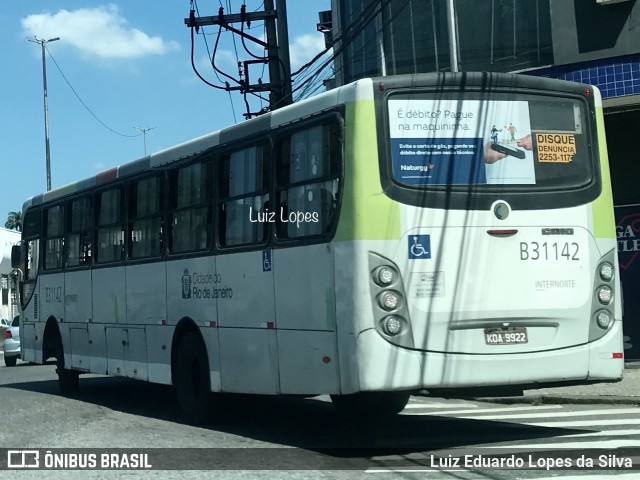 Viação VG B31142 na cidade de Rio de Janeiro, Rio de Janeiro, Brasil, por Luiz Eduardo Lopes da Silva. ID da foto: 11023298.