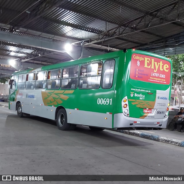 BBTT - Benfica Barueri Transporte e Turismo 00691 na cidade de Jandira, São Paulo, Brasil, por Michel Nowacki. ID da foto: 11024488.