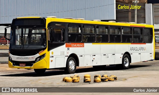 Viação Araguarina 3167 na cidade de Goiânia, Goiás, Brasil, por Carlos Júnior. ID da foto: 11024806.