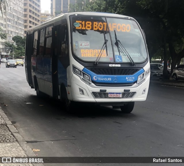 Transurb A72078 na cidade de Rio de Janeiro, Rio de Janeiro, Brasil, por Rafael Santos. Número da foto: #11022831.