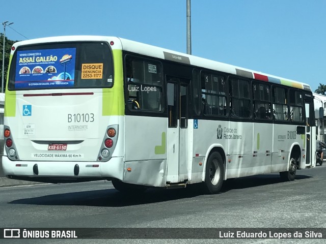 Transportes Paranapuan B10103 na cidade de Rio de Janeiro, Rio de Janeiro, Brasil, por Luiz Eduardo Lopes da Silva. ID da foto: 11023309.