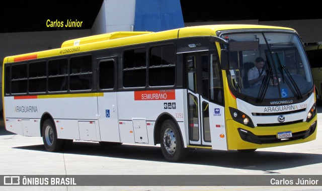 Viação Araguarina 3191 na cidade de Goiânia, Goiás, Brasil, por Carlos Júnior. ID da foto: 11024802.