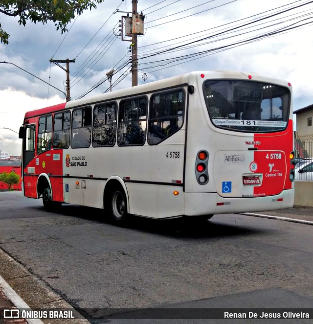 Allibus Transportes 4 5758 na cidade de São Paulo, São Paulo, Brasil, por Renan De Jesus Oliveira. ID da foto: 11083371.